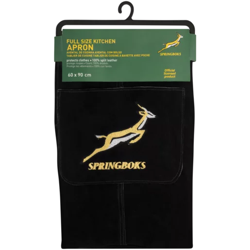 Springbok Black Split Leather Apron 60 x 90cm