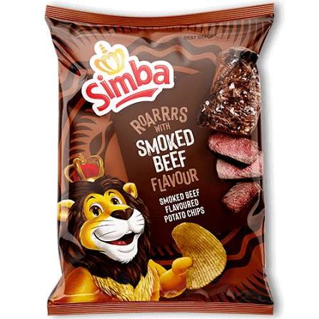 Simba Smoked Beef Flavored Potato Chips, 120g - The Ultimate Smoked Savoury Snack