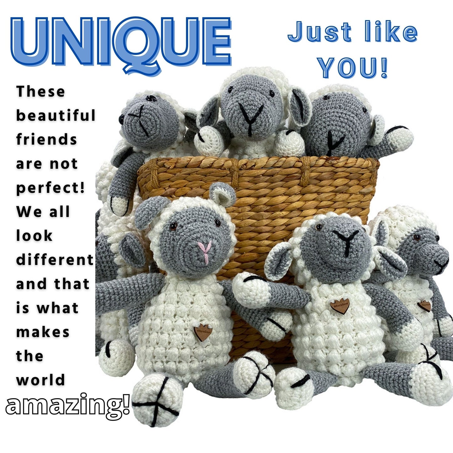 Sheep - Handmade in South Africa by the ladies from Rare Bears Charity