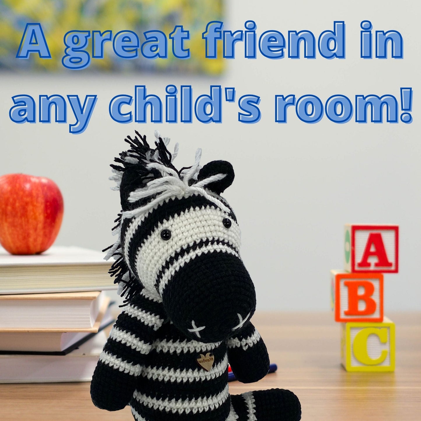 Zebra - Handmade in South Africa by the ladies from Rare Bears Charity