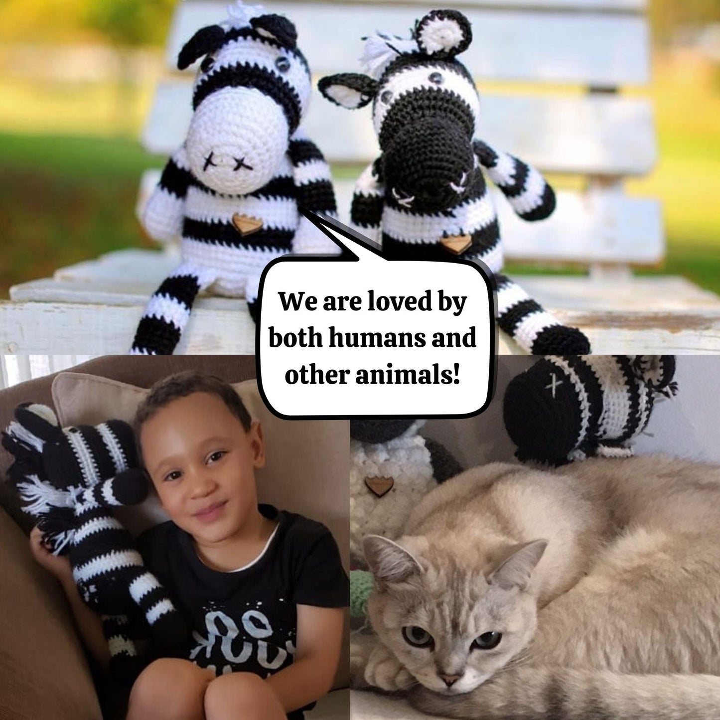 Zebra - Handmade in South Africa by the ladies from Rare Bears Charity