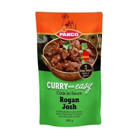 Pakco Rogan Josh Cook-In-Sauce, 400g – Aromatic Spiced Curry Sauce