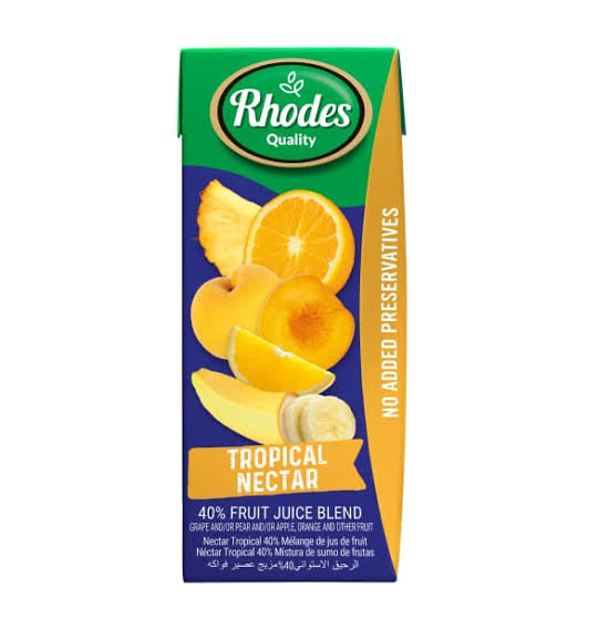 Rhodes Tropical Nectar Juice Box, 200ml - Smooth Refreshing Flavour
