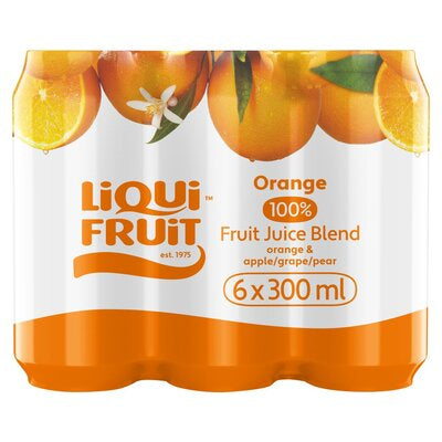Liqui Fruit 100% Fruit Blend Orange Flavored Juice Can, 300ml – Pure Orange Refreshment