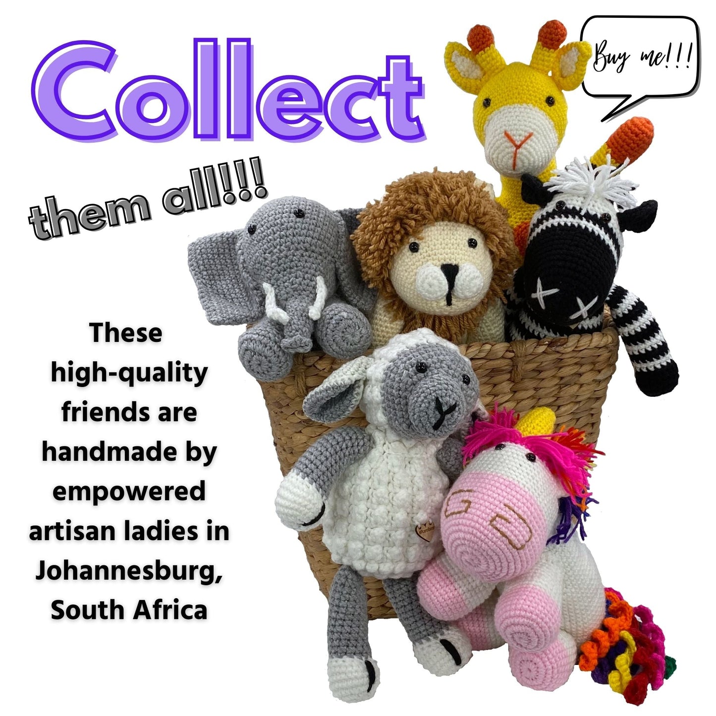 Sheep - Handmade in South Africa by the ladies from Rare Bears Charity