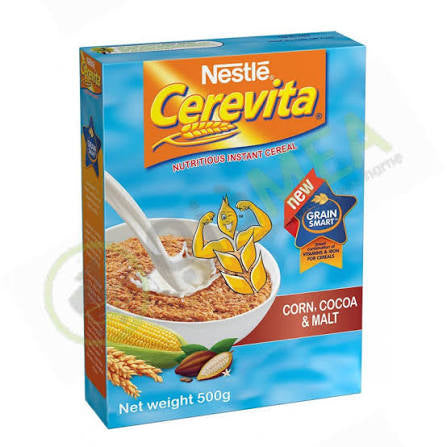 Nestlé Cerevita Instant Corn & Choco Malt Cereal 500 g – Rich South African Choco-Malt & Creamy Corn Breakfast (Available in Canada)