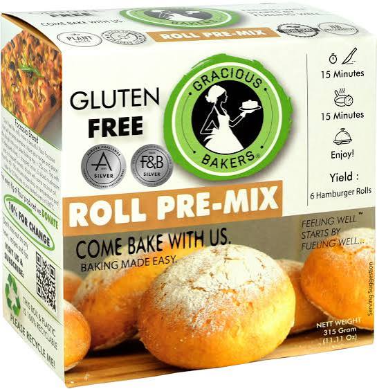 Gracious Bakers Roll Pre-mix, 315g - Fresh, Soft Rolls Made Simple at Home