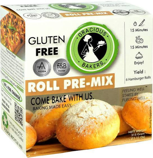 Gracious Bakers Roll Pre-mix, 315g - Fresh, Soft Rolls Made Simple at Home