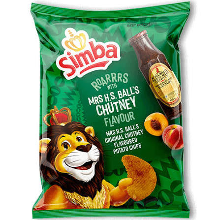 Simba Mrs. H.S. Ball's Chutney Flavor Potato Chips, 120g - The Ultimate Tangy, Sweet-Spiced Snack