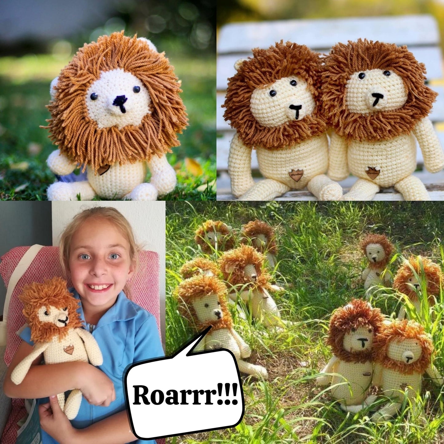 Lion - Handmade in South Africa by the ladies from Rare Bears Charity