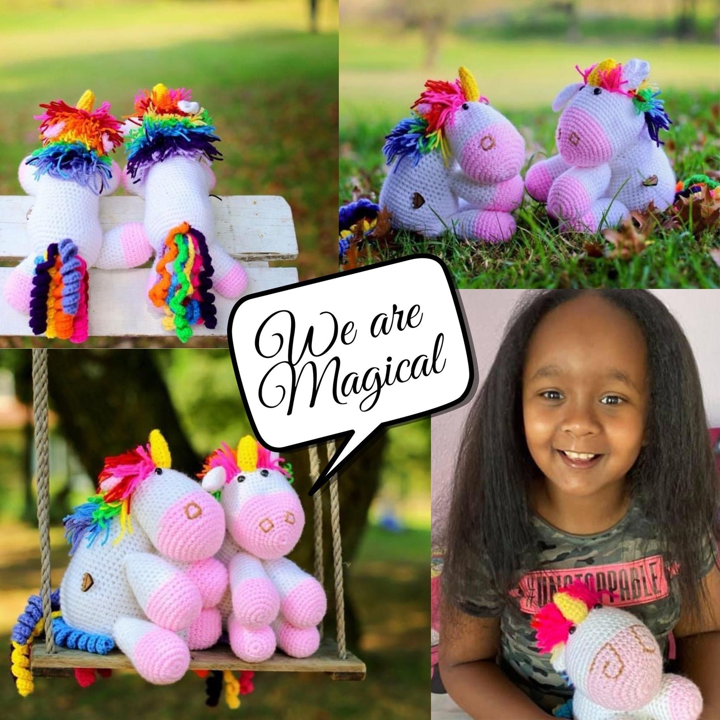 Unicorn - Handmade in South Africa by the ladies from Rare Bears Charity