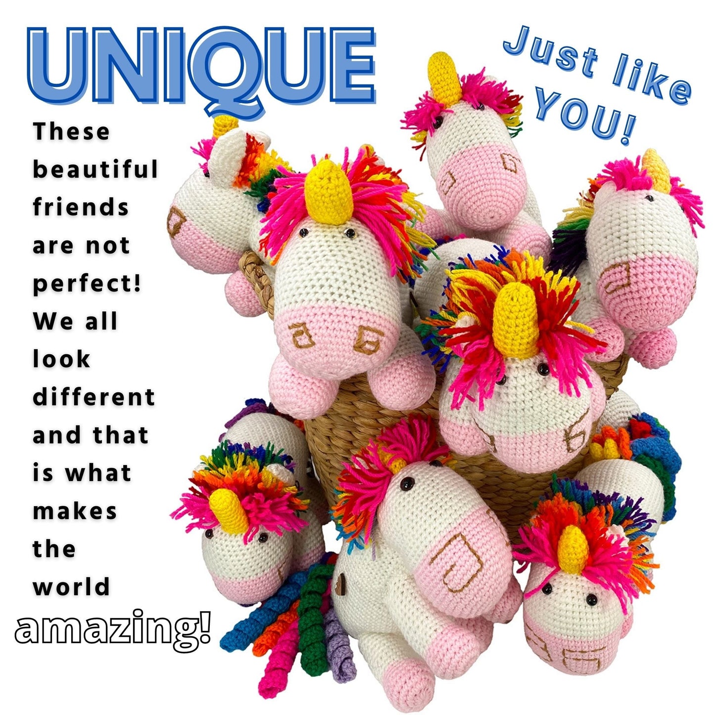 Unicorn - Handmade in South Africa by the ladies from Rare Bears Charity