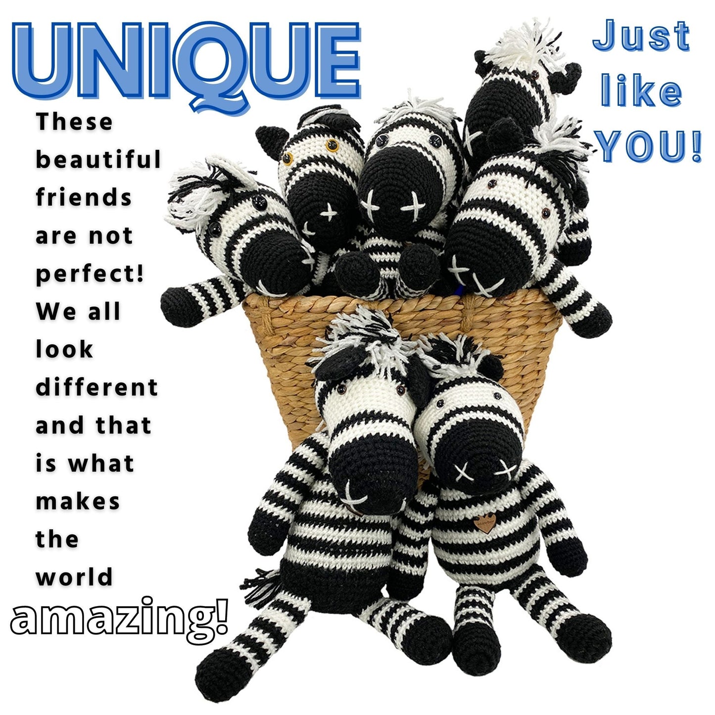 Zebra - Handmade in South Africa by the ladies from Rare Bears Charity