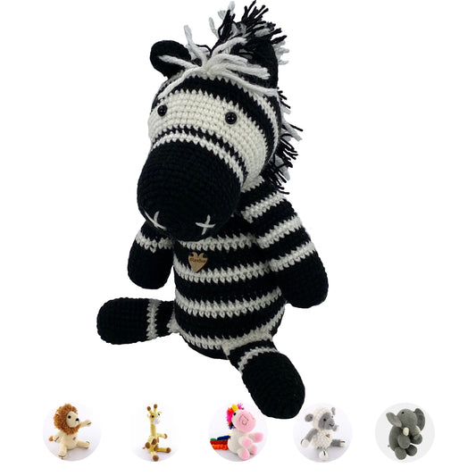 Zebra - Handmade in South Africa by the ladies from Rare Bears Charity
