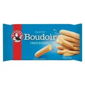 200g pack of Bakers Boudoir Original Biscuits, light and airy South African biscuits available in Canada from The South African Shop