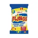 150g bag of Willards Flings, a popular South African puffed maize snack, available in Canada from The South African Shop