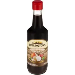 250ml bottle of Wellington’s Worcestershire Sauce, a bold and tangy South African seasoning, available in Canada from The South African Shop