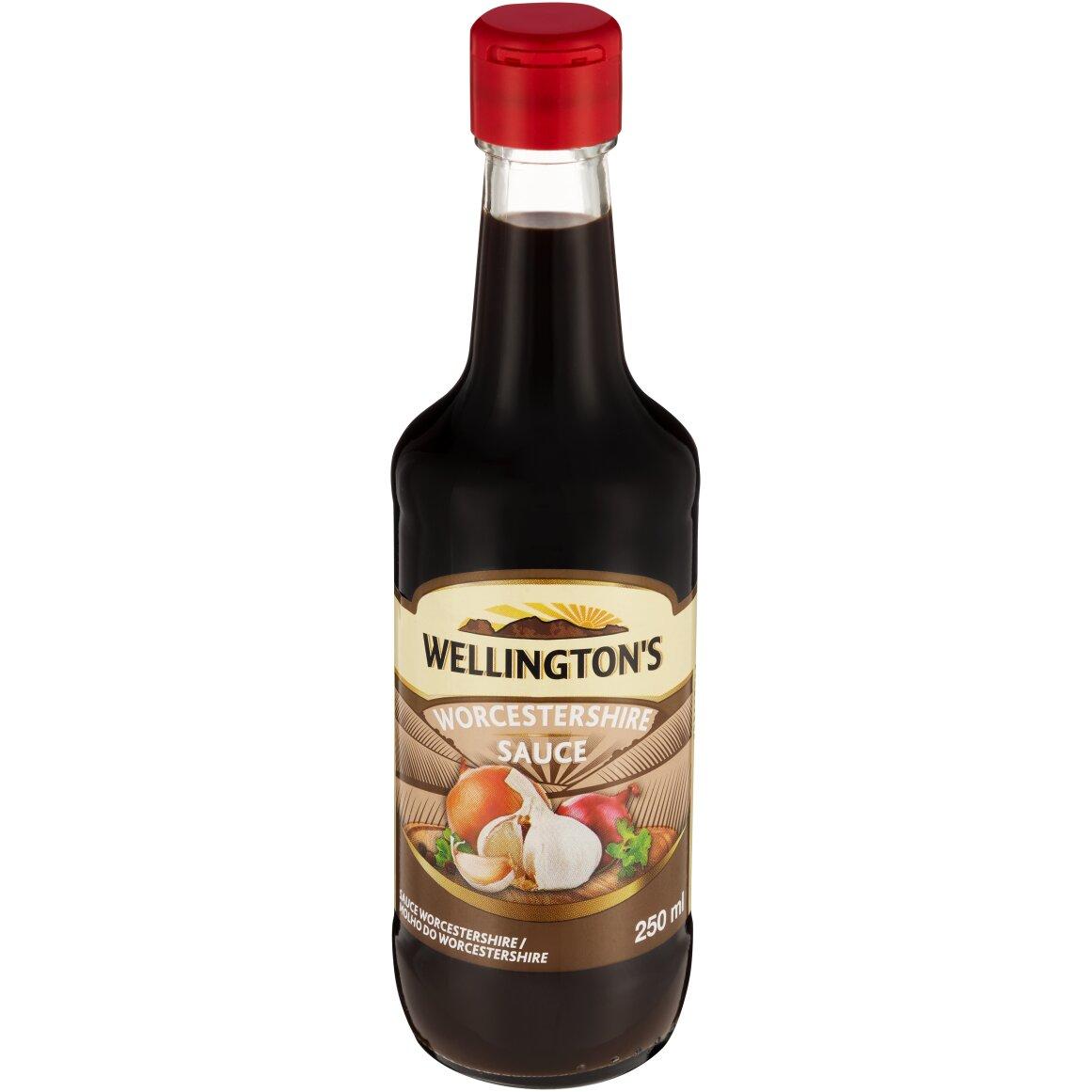 250ml bottle of Wellington’s Worcestershire Sauce, a bold and tangy South African seasoning, available in Canada from The South African Shop