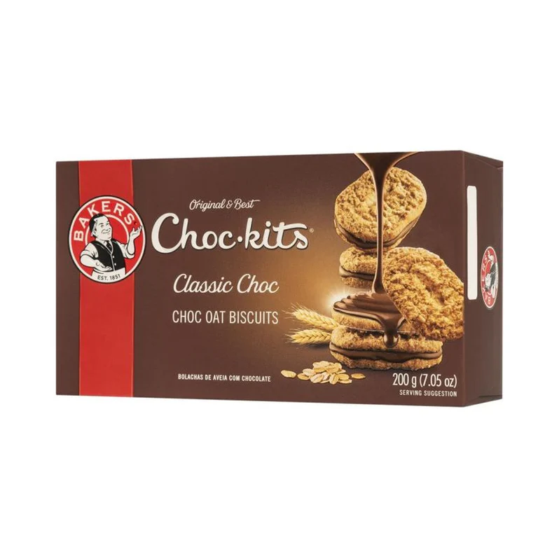 Buy Bakers Classic Choc Choc-kits Biscuits 200g in Canada – Crunchy Oat Biscuits with Chocolate Cream Filling