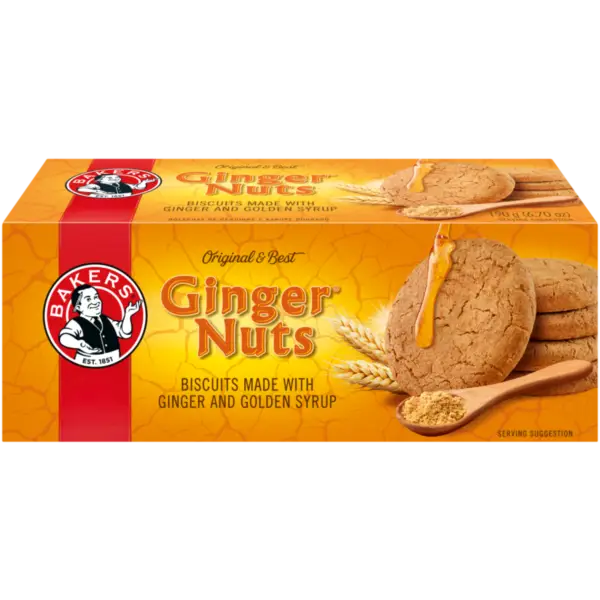 Bakers Ginger Nuts 190g – Crunchy Ginger Biscuits Available in Canada