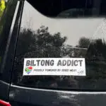 Biltong Addict Car Sticker – South African Bumper Sticker Available in Canada