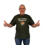 Classic-fit T-shirt with “Biltong Addict” branding, perfect for biltong lovers.
